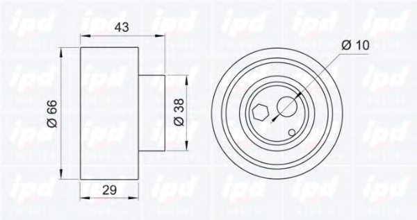 IPD 14-0354 Tensioner Pulley, timing belt
